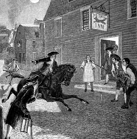 Paul Revere began his famous midnight ride in 1775.
