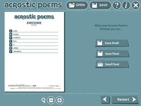 Acrostic Poems Read Write And Think