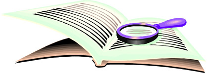book with magnifying glass