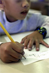 child writing
