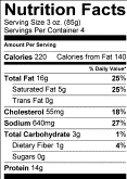 nutrition label
