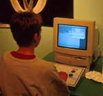 Boy using computer