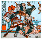 Beowulf battling Grendel