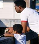 father and son fishing