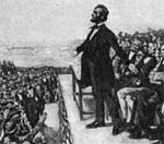 Lincoln delivering a speech