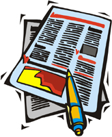 newspaper with pen