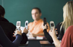 Students with cell phones