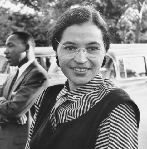 Rosa Parks was arrested for refusing to give up her seat on a bus.