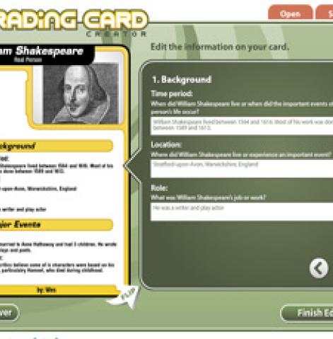 Trading Card Creator Read Write Think
