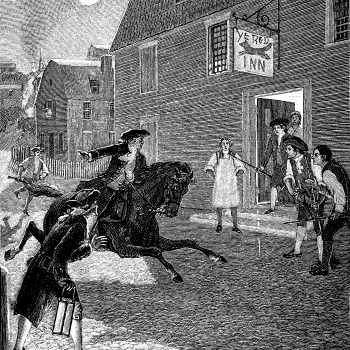 Paul Revere began his famous midnight ride in 1775.