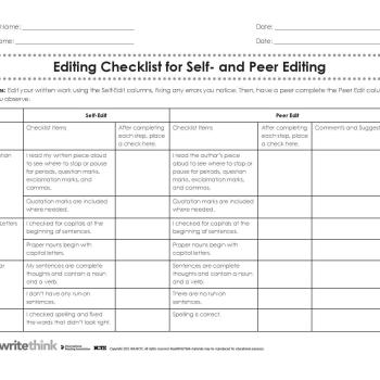 peer editing checklist for research paper