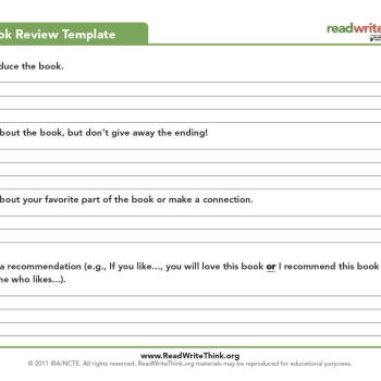 book review template for kids